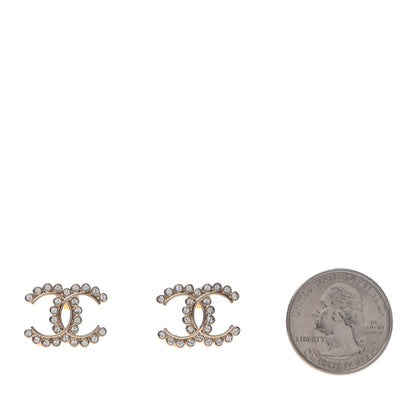 Chanel Crystal CC Earrings Gold 2 of 4