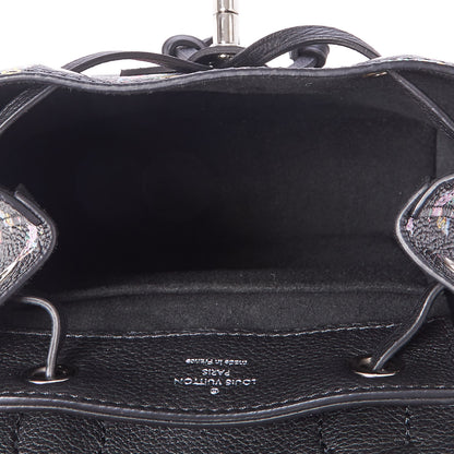 Louis Vuitton Calfskin Flower Lockme Mini Backpack Black Multicolor 9 of 9