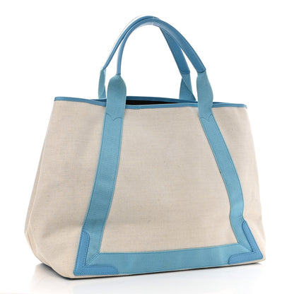 Balenciaga Cotton Canvas Calfskin M Navy Cabas Light Blue 2 of 11
