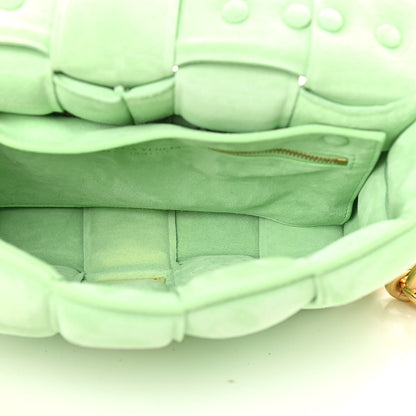 Bottega Veneta Suede Maxi Intrecciato Padded Chain Cassette Crossbody Bag Wasabi 5 of 9