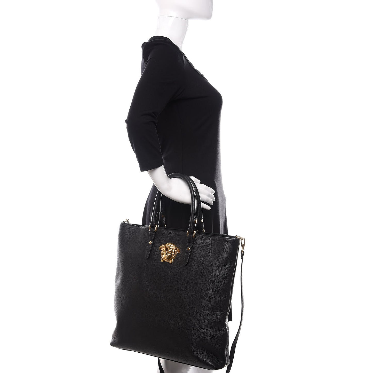 Cervo Embossed Vitello Medusa Tote Black