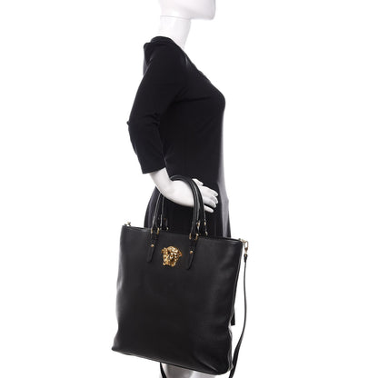 Versace Cervo Embossed Vitello Medusa Tote Black 3 of 15