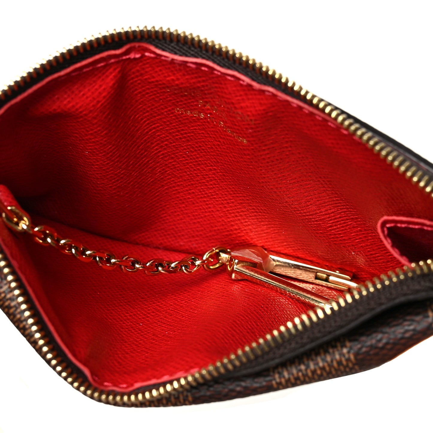 Damier Ebene Recto Verso Card Holder Red