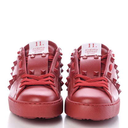 Valentino Garavani Calfskin Rockstud Untitled Open Sneakers 36 Rosso Valentino 2 of 9