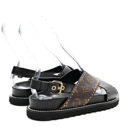 Louis Vuitton Monogram Paseo Flat Comfort Sandals 39 Black 4 of 11