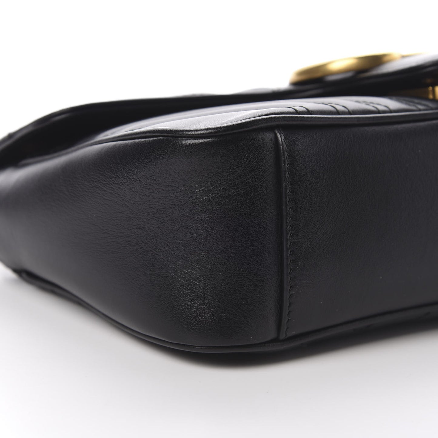 Calfskin Matelasse Small GG Marmont Shoulder Bag Black