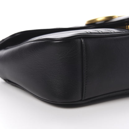 Gucci Calfskin Matelasse Small GG Marmont Shoulder Bag Black 10 of 12