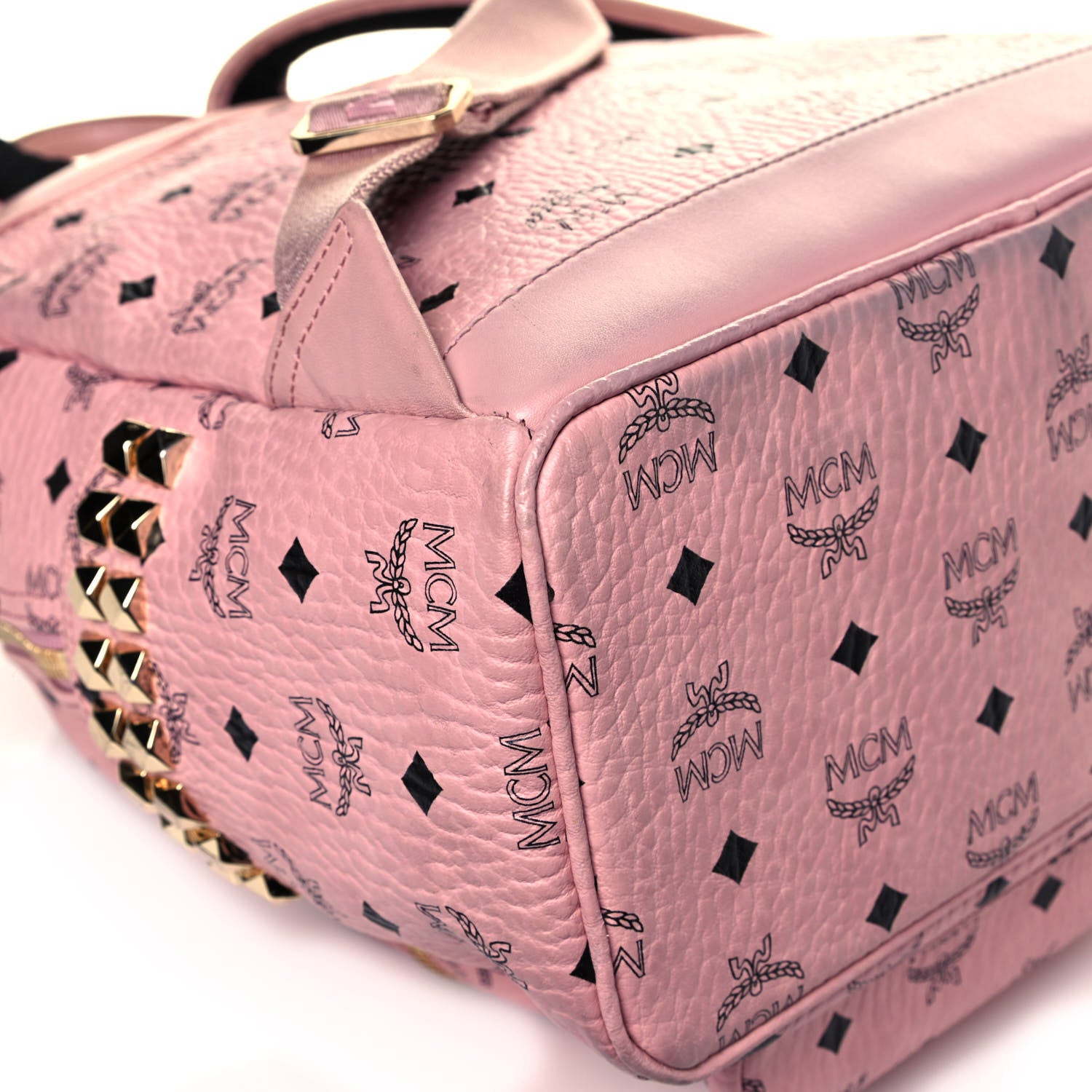 MCM Visetos Small Side Stud Stark Backpack Soft Pink 9 of 12