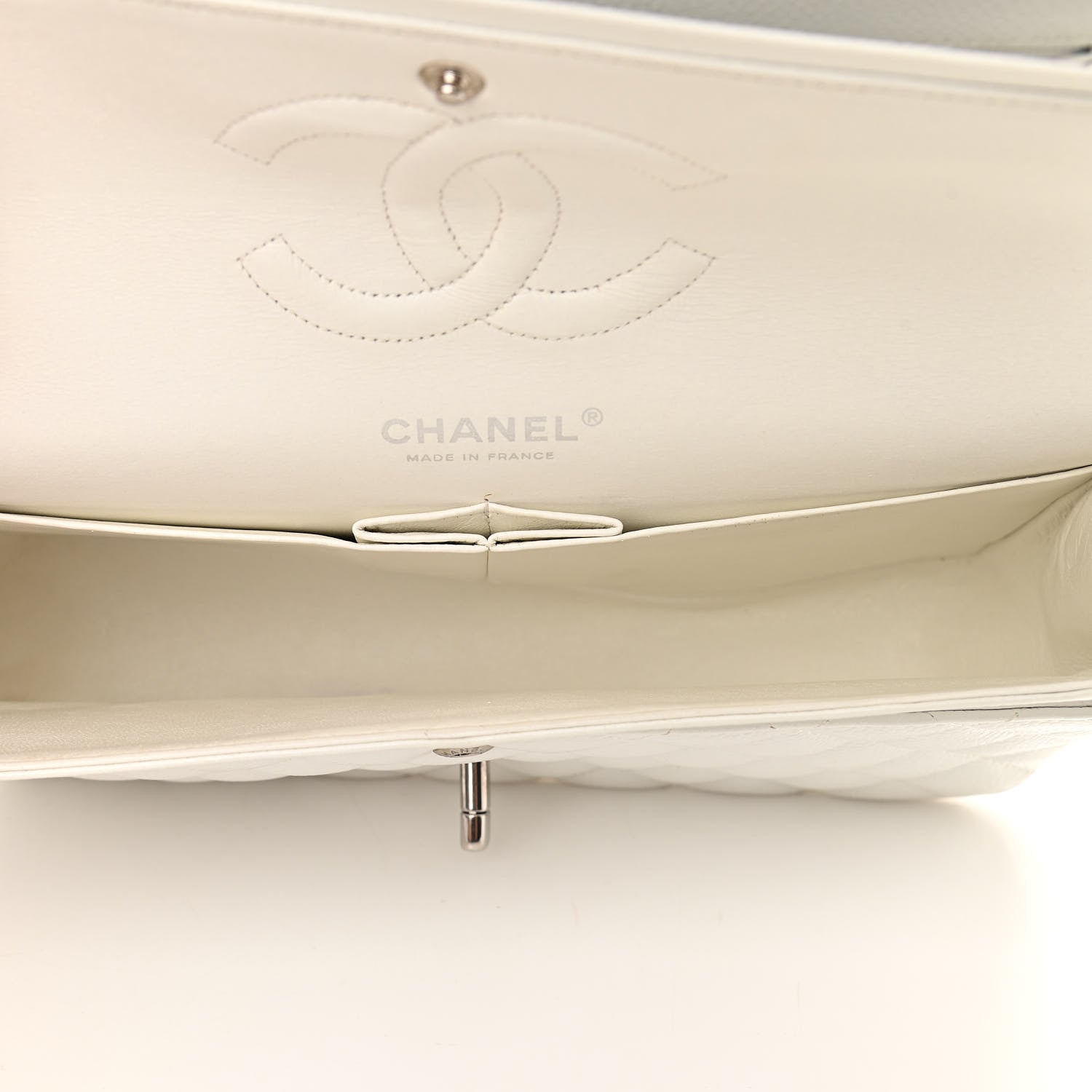 Chanel Caviar Quilted Medium Double Flap White 4 of 11