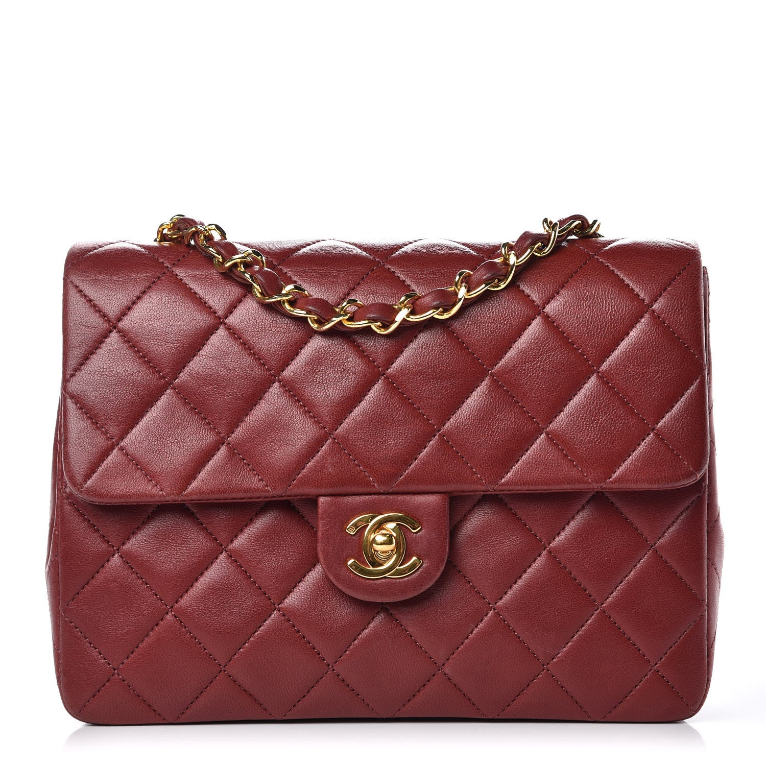 Chanel Lambskin Quilted Mini Square Flap Bordeaux 1 of 16