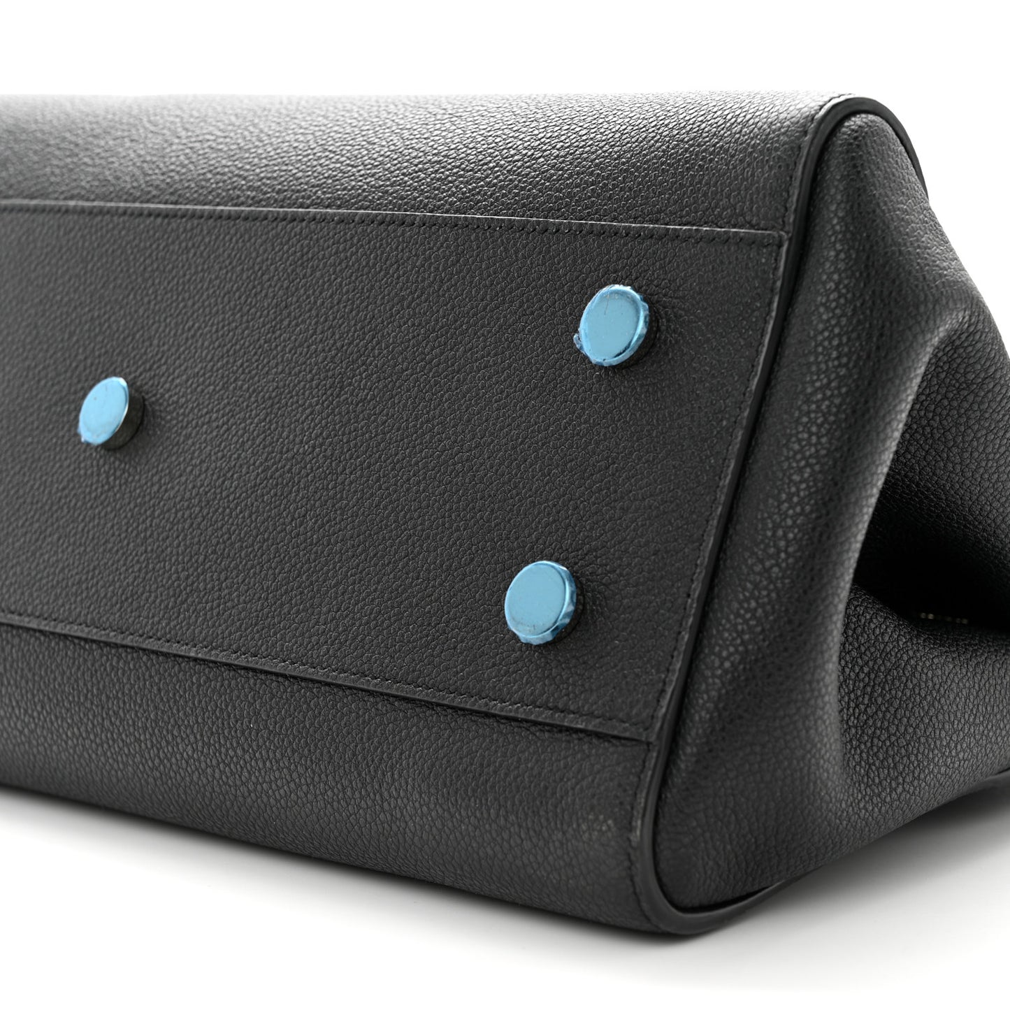 Grained Calfskin Small Cabas Rive Gauche Black