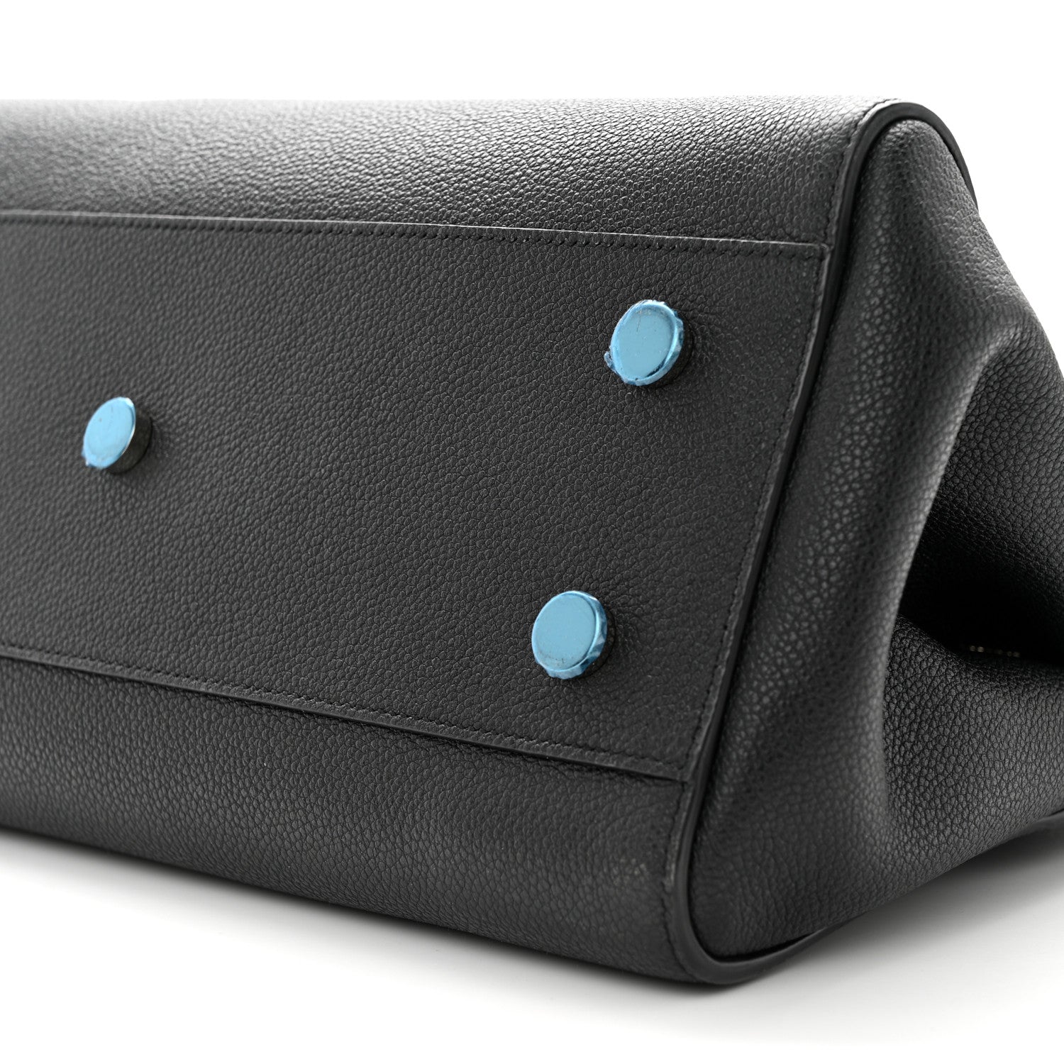 Saint Laurent Grained Calfskin Small Cabas Rive Gauche Black 9 of 10