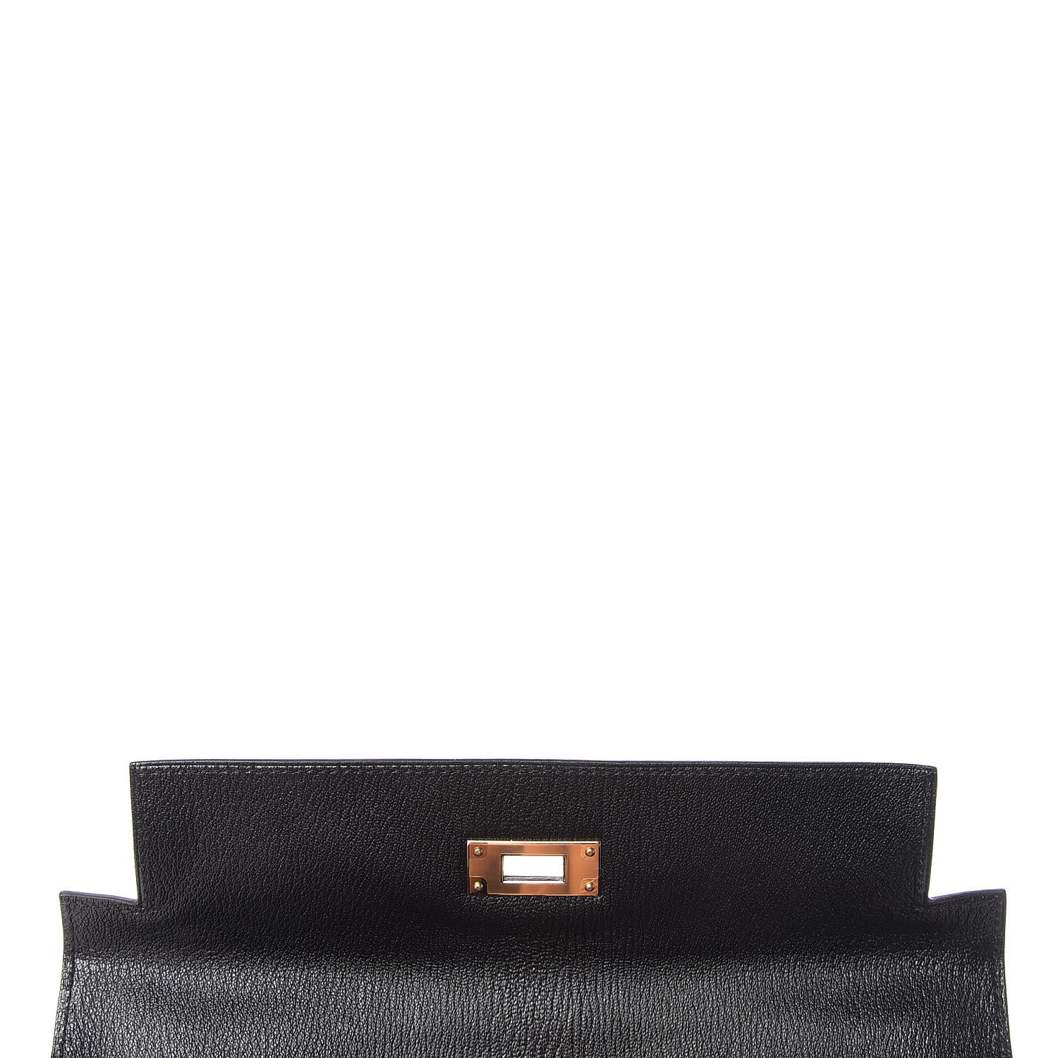 Hermes Chevre Mysore Horseshoe Kelly Sellier 28 Black Deep Red 16 of 36