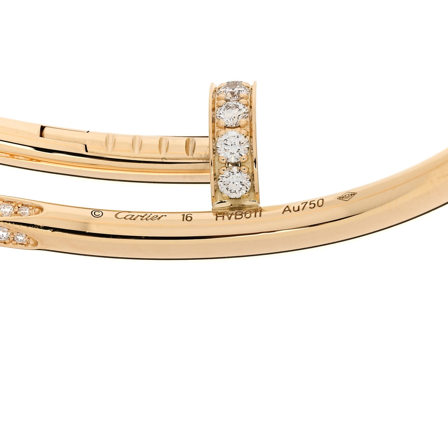 18K Yellow Gold Diamond Juste Un Clou Bracelet 16