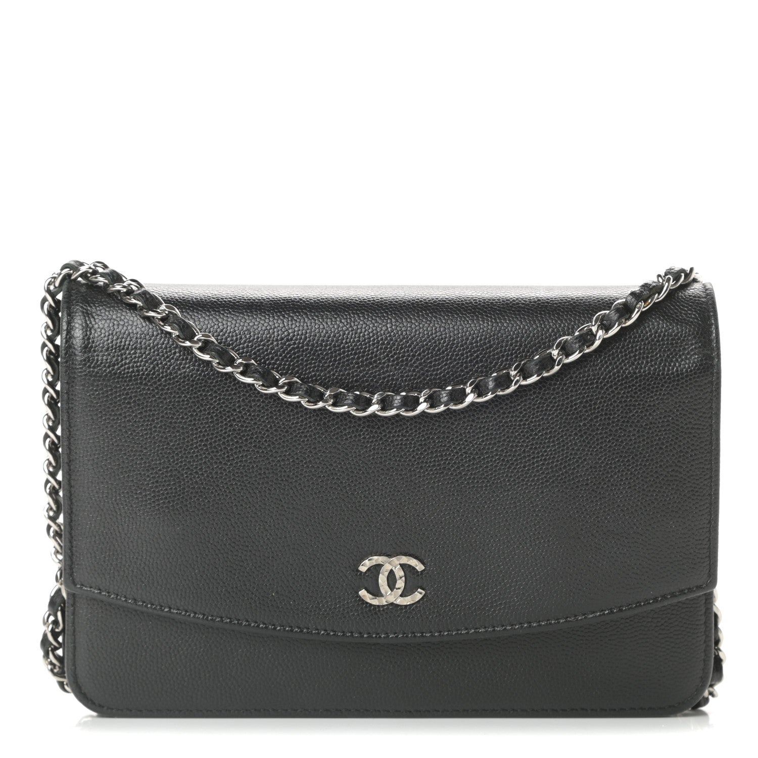 Chanel Caviar Sevruga Wallet On Chain WOC Black 1 of 14