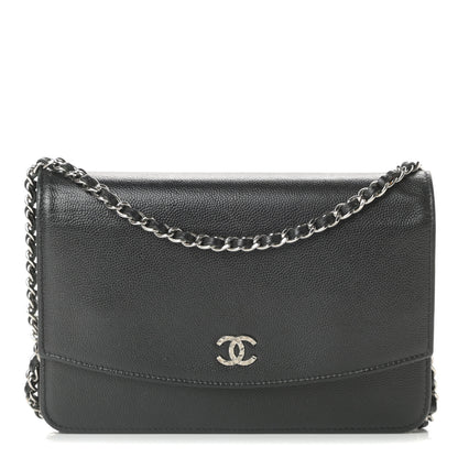 Chanel Caviar Sevruga Wallet On Chain WOC Black 1 of 14