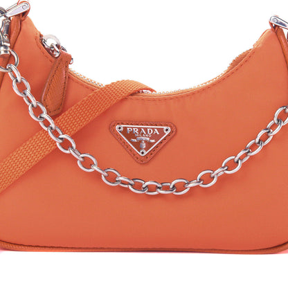 Prada Tessuto Nylon Saffiano Mini Re-Edition 2000 Shoulder Bag Arancio 10 of 10