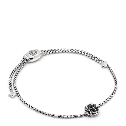 David Yurman Sterling Silver Black Diamond 9mm Chatelaine Petite Pave Bracelet 1 of 5
