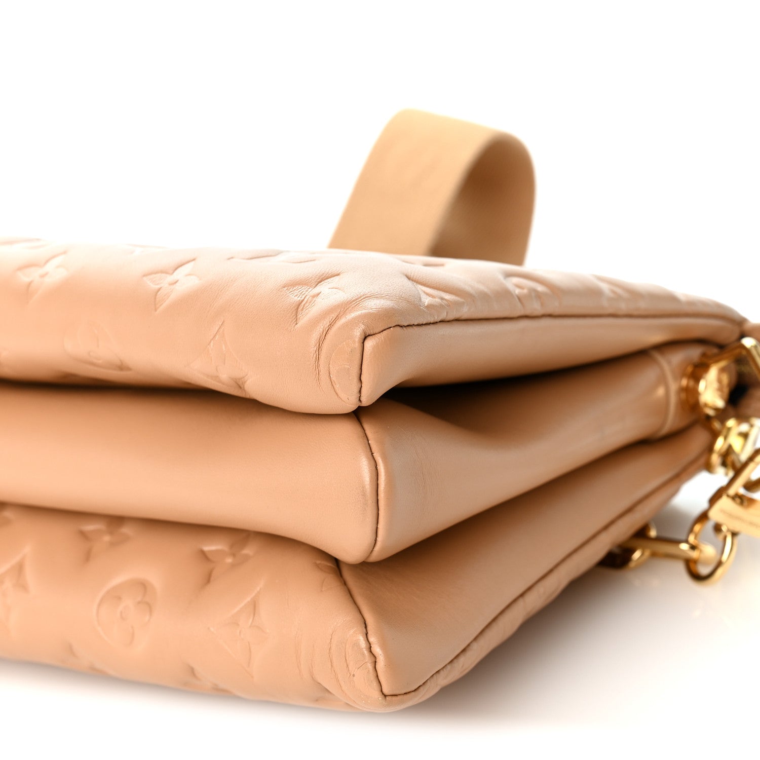 Louis Vuitton Lambskin Embossed Monogram Coussin MM Taupe 10 of 10