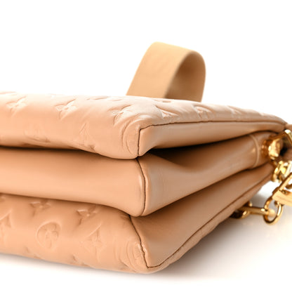 Louis Vuitton Lambskin Embossed Monogram Coussin MM Taupe 10 of 10
