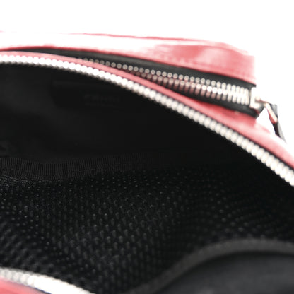 Fendi Glazed Fabric Vitello Century FF 1974 Stamp Patch Pocket Belt Bag Rosso 5 of 13