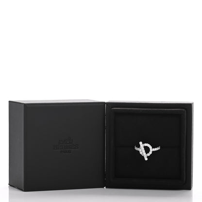 Hermes 18K White Gold Diamond Finesse Ring 50 5.25 6 of 6