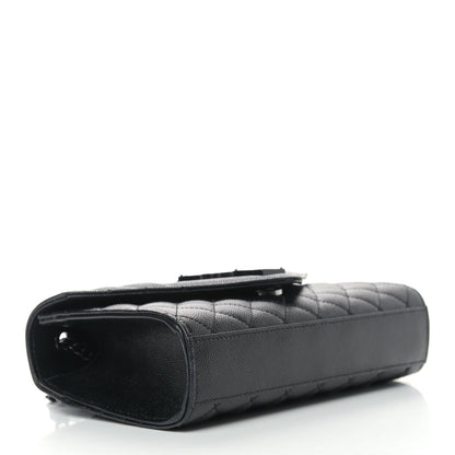 Saint Laurent Grain De Poudre Textured Mixed Matelasse Triquilt Small Monogram Satchel Black 4 of 11
