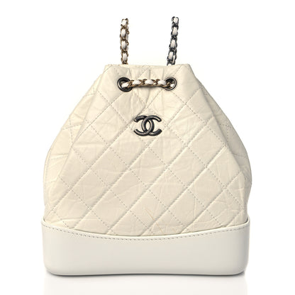 Chanel Aged Calfskin Quilted Small Gabrielle Backpack White 1 of 9