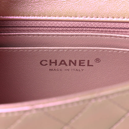 Chanel Iridescent Calfskin Quilted Mini Rectangular Flap Pink 8 of 10