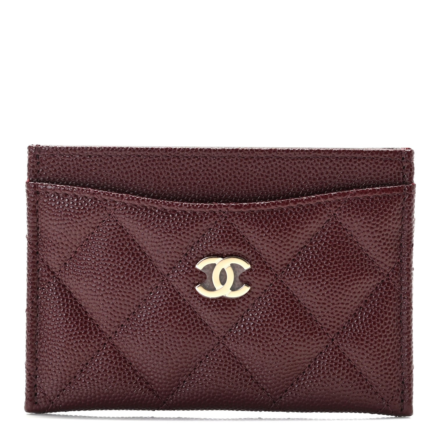 Chanel Caviar Quilted Card Holder Burgundy 1 of 8