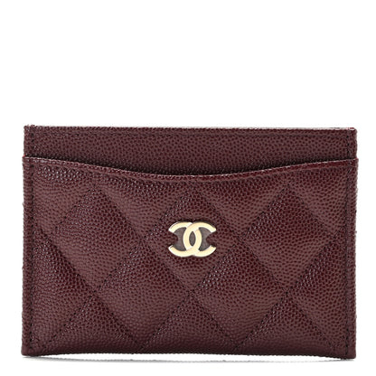 Chanel Caviar Quilted Card Holder Burgundy 1 of 8