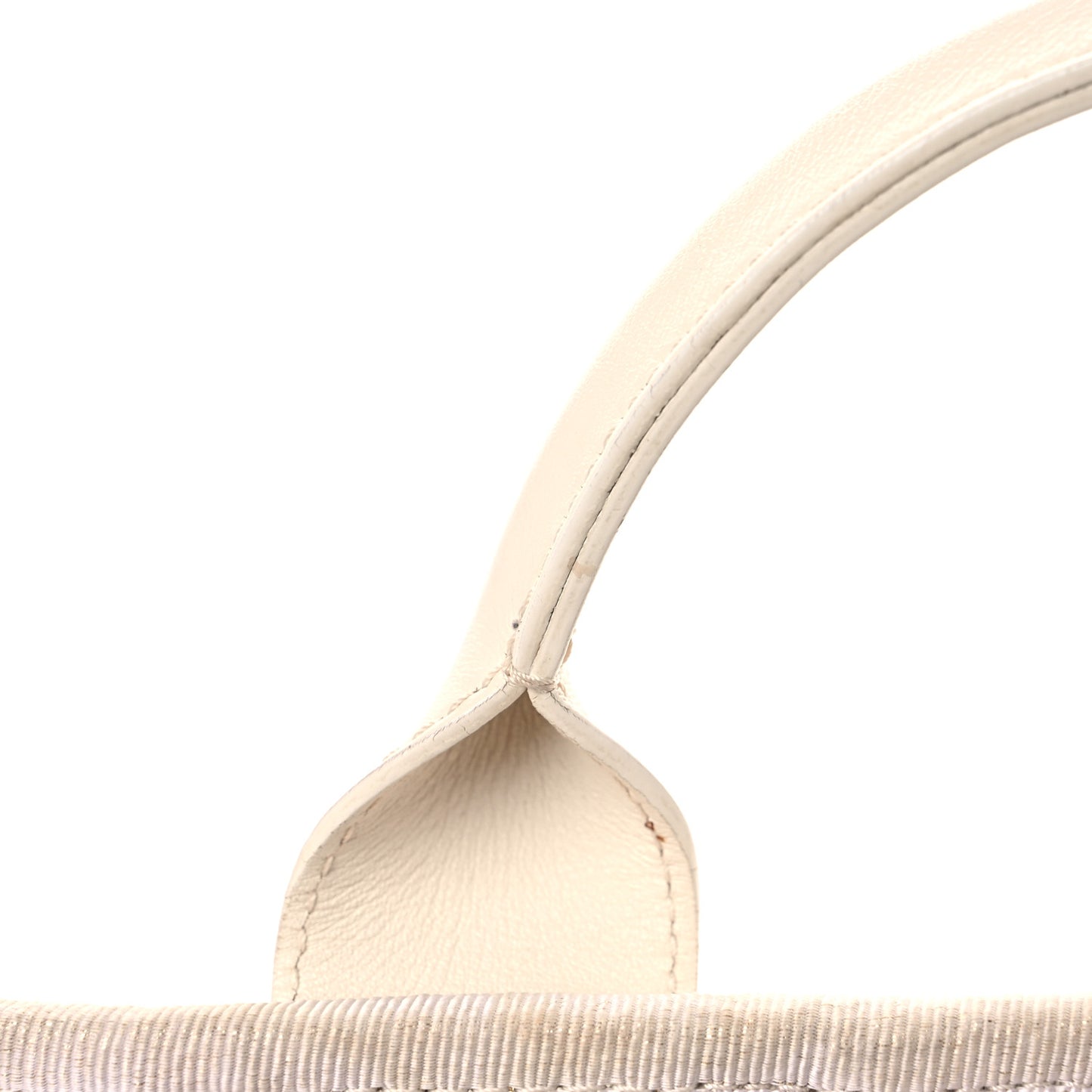 Lurex Boucle Medium Deauville Tote White