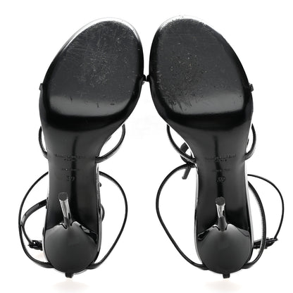 Saint Laurent Patent Cassandra 100 Ankle Strap Sandals 39 Black 6 of 8