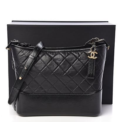 Chanel Aged Calfskin Quilted Medium Gabrielle Hobo Black 11 of 11