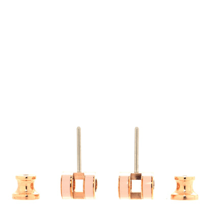 Hermes Rose Gold Lacquered Mini Pop H Earrings Rose Dragee 3 of 6