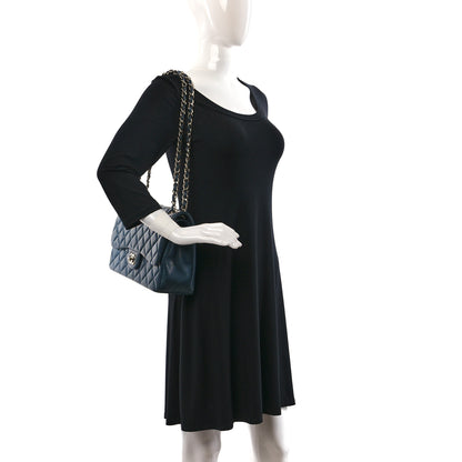 Chanel Metallic Caviar Quilted Jumbo Double Flap Dark Blue 2 of 9