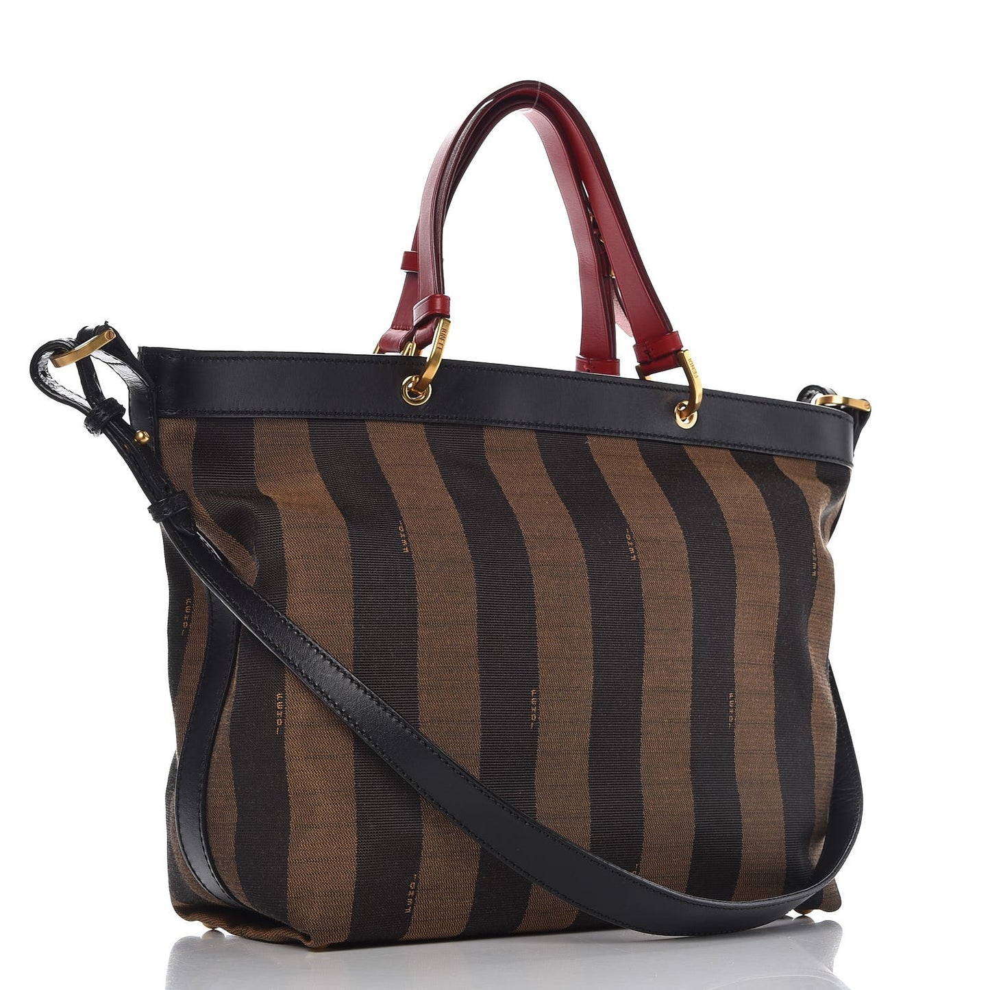 Pequin Cuoio Vegetale Shoulder Tote Tobacco Black Cuoio