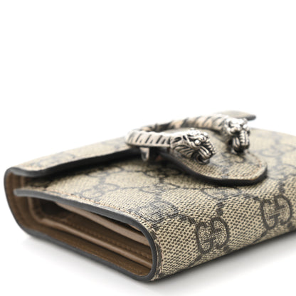 Gucci GG Supreme Monogram Dionysus Card Case Wallet Beige Taupe 9 of 11