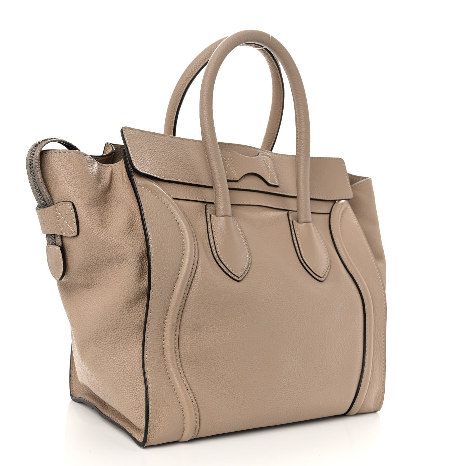 Celine Drummed Calfskin Mini Luggage Dune 3 of 10