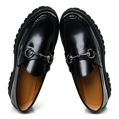 Gucci Cordovan Lux Womens Horsebit 45mm Platform Loafers 38 Black 2 of 10