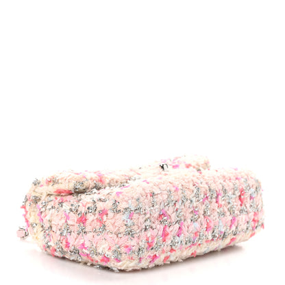 Chanel Tweed Quilted Mini Rectangular Flap Light Pink Silver Blue 4 of 10