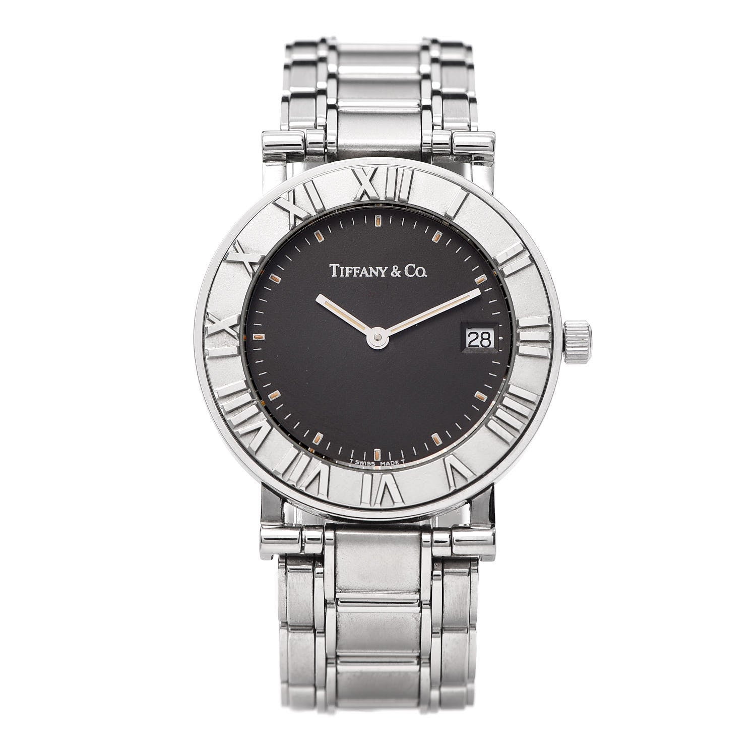 Tiffany Stainless Steel 33mm Atlas Quartz Watch Black 1 of 6