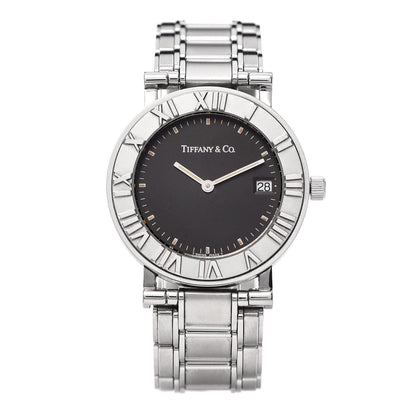 Tiffany Stainless Steel 33mm Atlas Quartz Watch Black 1 of 6