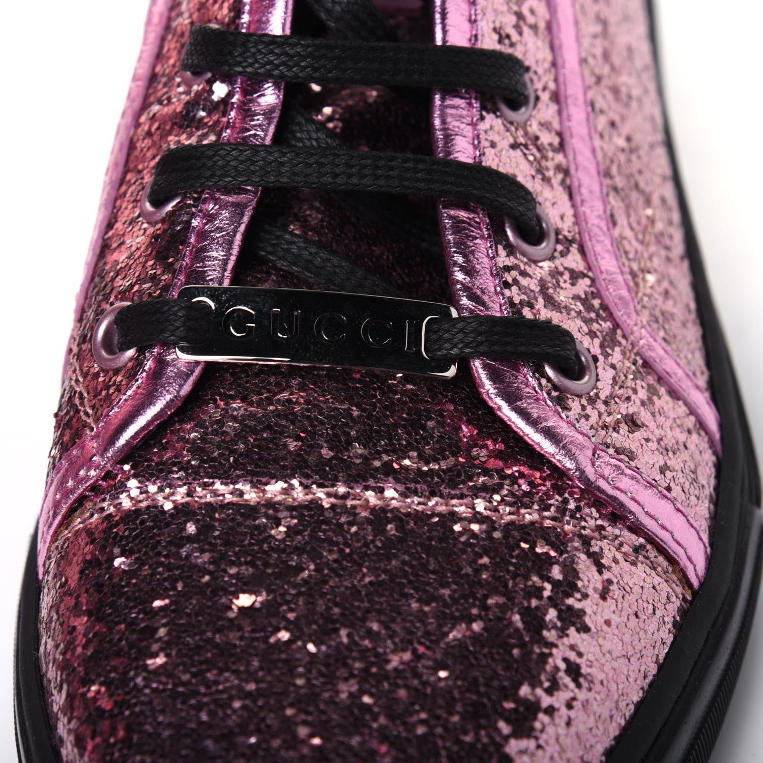 Gucci Glitter Galactica Nappa High Top Sneakers 39.5 Soft Pink Rosa 8 of 9