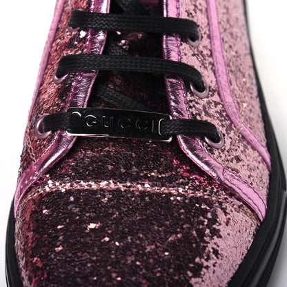Gucci Glitter Galactica Nappa High Top Sneakers 39.5 Soft Pink Rosa 8 of 9