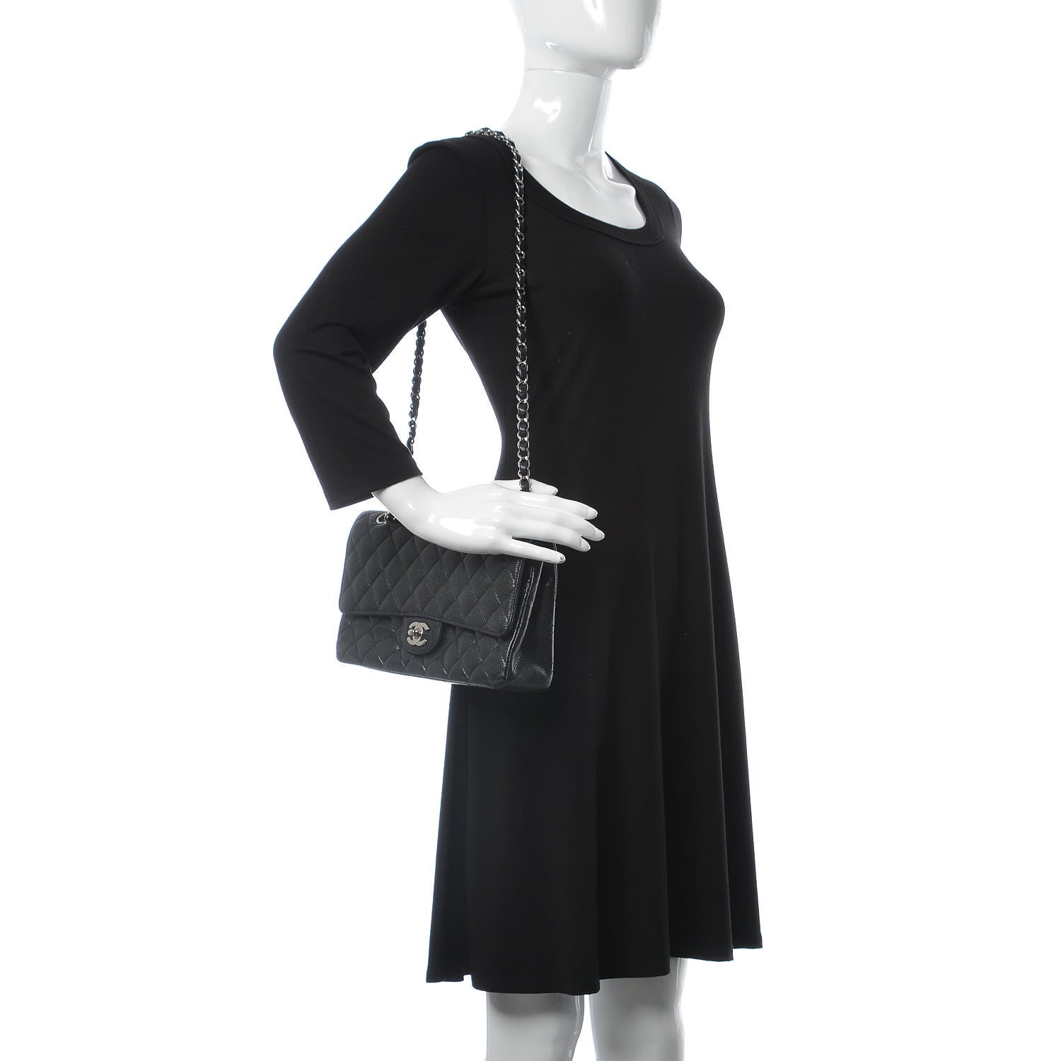 Chanel Caviar Quilted Medium Double Flap Black 3 of 11