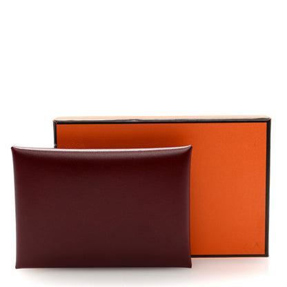 Hermes Box Calvi Duo Card Case Rouge H 7 of 7