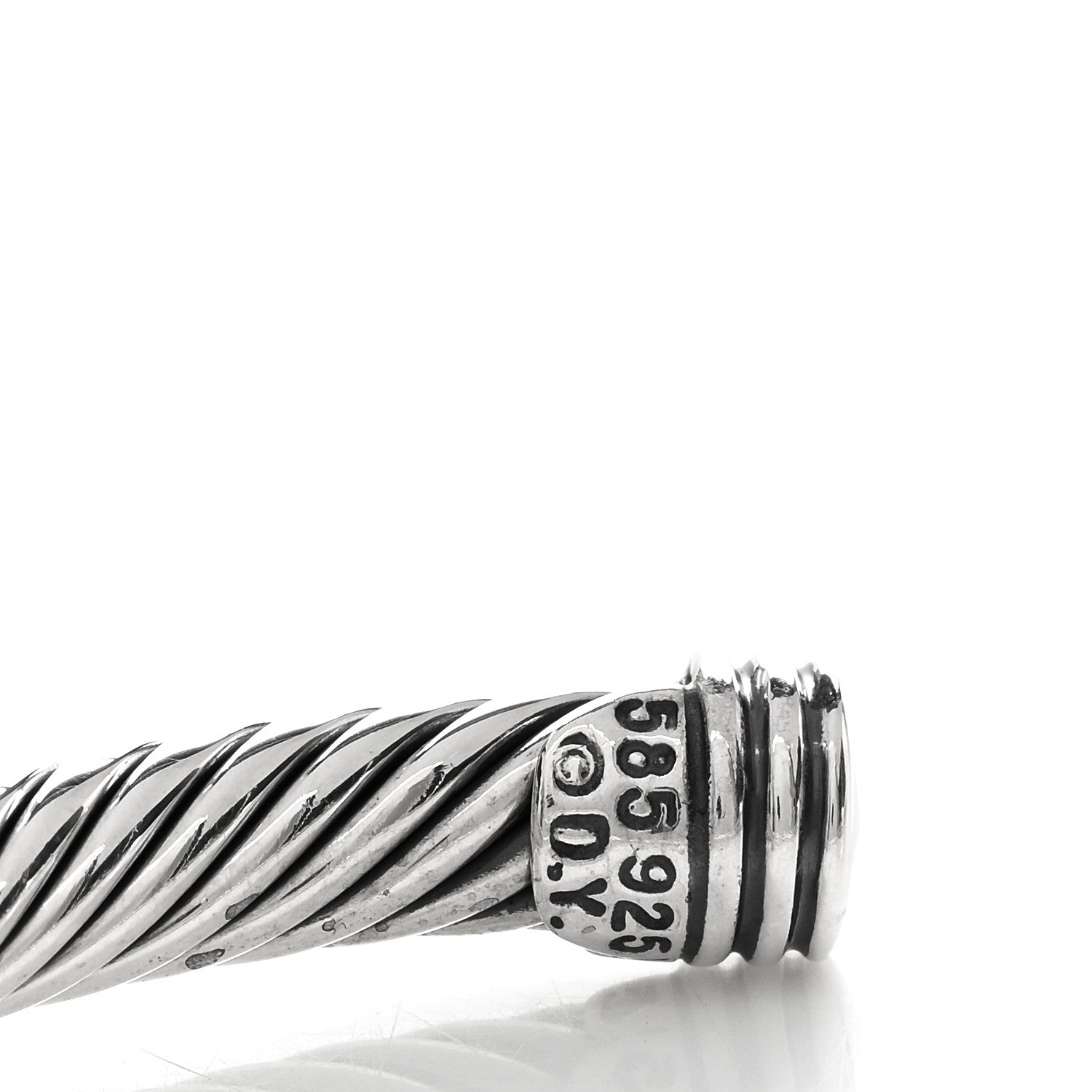 David Yurman Sterling Silver 14K Yellow Gold 5mm Cable Classics Two Station Bracelet 3 of 3