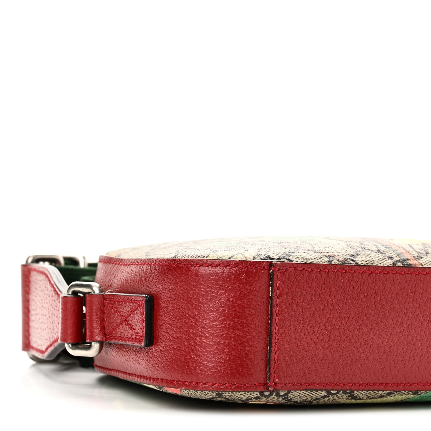 GG Supreme Monogram Tian Web Small Camera Bag Beige Multicolor Red