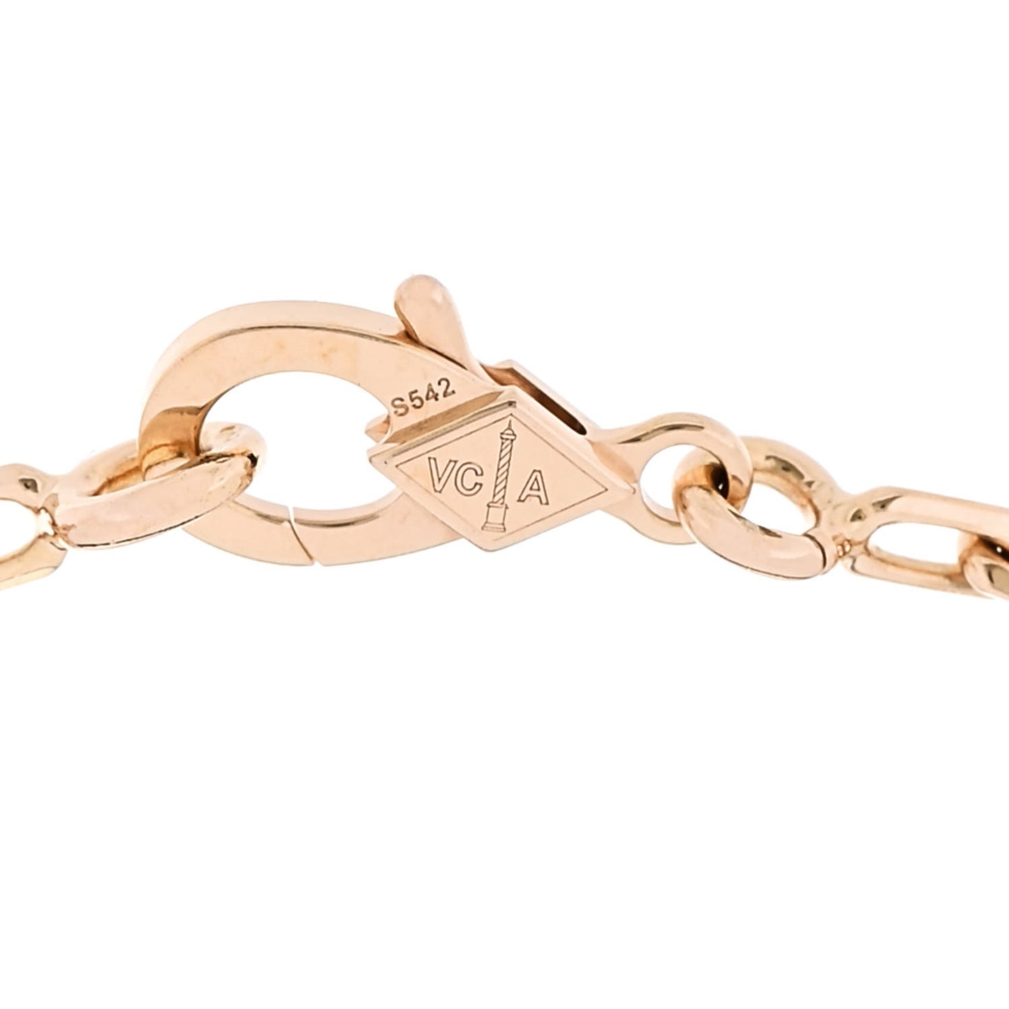 18K Rose Gold Carnelian 5 Motifs Guilloche Vintage Alhambra Bracelet